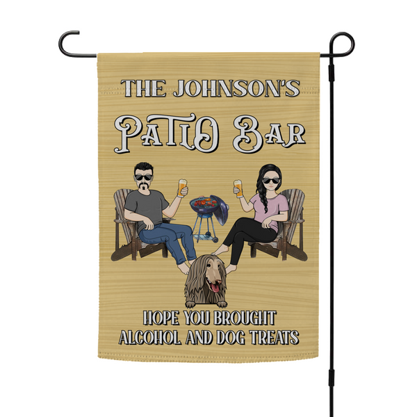 Couple Pool & Patio Bar Hope You Brought Alcohol & Dog Treats - Personalized Flag
