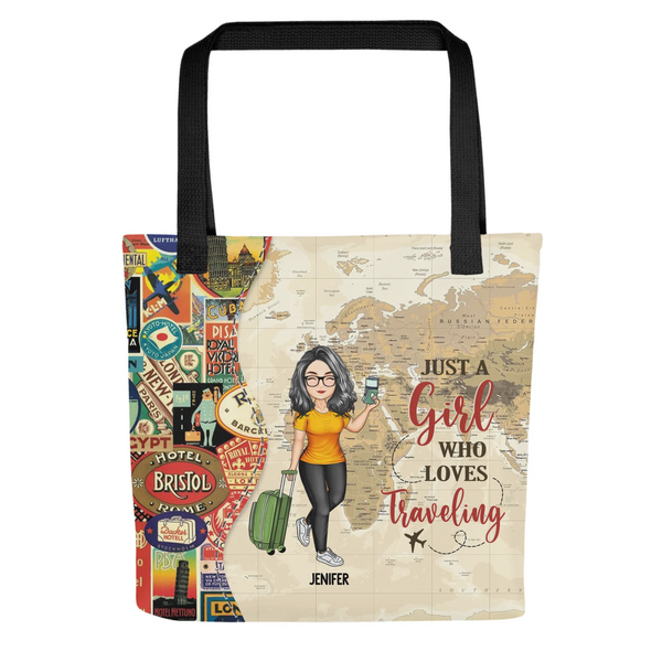Just A Girl Who Loves Traveling - Personalized Tote Bag