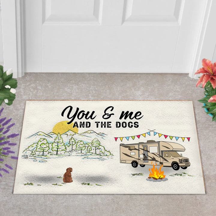 Home Is Where We Park It You And Me And The Dogs - Gift For Camping Lovers - Personalized Doormat
