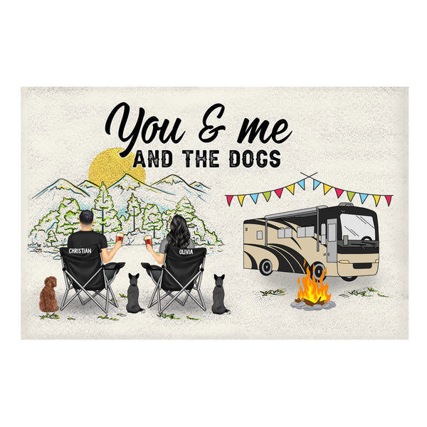 Home Is Where We Park It You And Me And The Dogs - Gift For Camping Lovers - Personalized Doormat