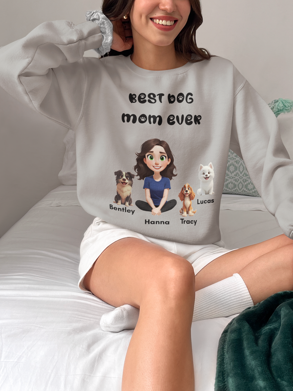 Best Dog Mom Ever Sweatshirt, Pet Lover Gift Idea